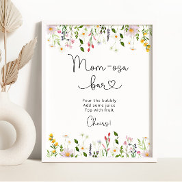 Watercolor wildblommor Mamma-osa pub Poster