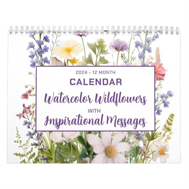 Watercolor Wildblommor med Religiösa inspiration Kalender (Omslag)