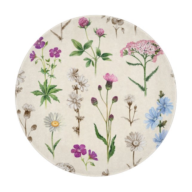 Watercolor wildblommor mönster. (Framsidan)