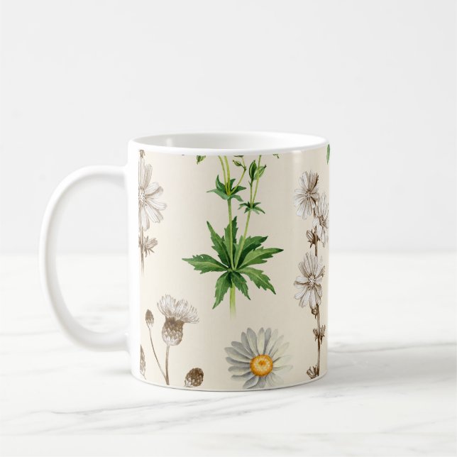 Watercolor wildblommor mönster. kaffemugg (Vänster)