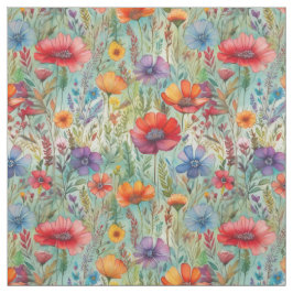 Watercolor Wildblommor Tyg