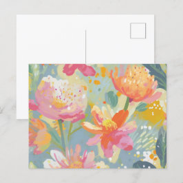 Watercolor Wildblommor Vykort