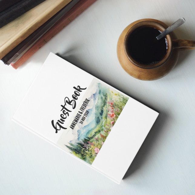 Watercolor WildblomMountain Gästböcker (Skapare uppladdad)