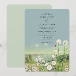Watercolor WildblomMountain Ligcape Bröllop Inbjudningar