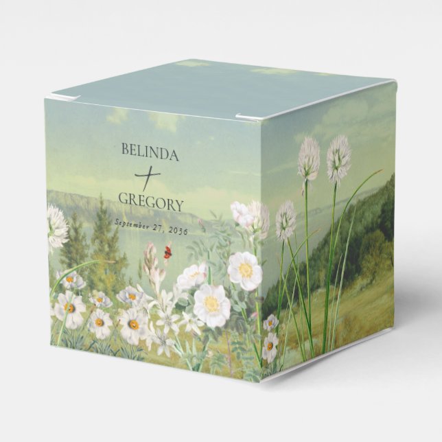 Watercolor WildblomMountain Ligcape Bröllop Presentaskar (Framsidan Sidan)