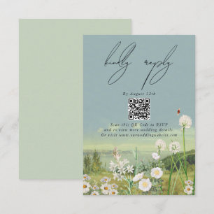 Watercolor WildblomMountain Ligcape Bröllop Tilläggskort