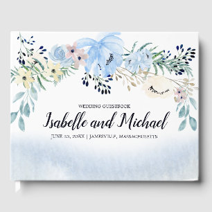 Watercolor WildblommPersonligt bröllp Guestbook Gästböcker