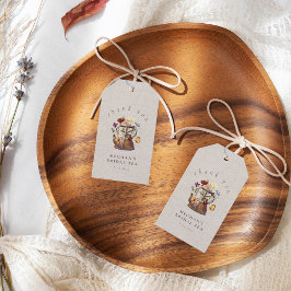 Watercolor WildblommTea Party Tack Presentetikett