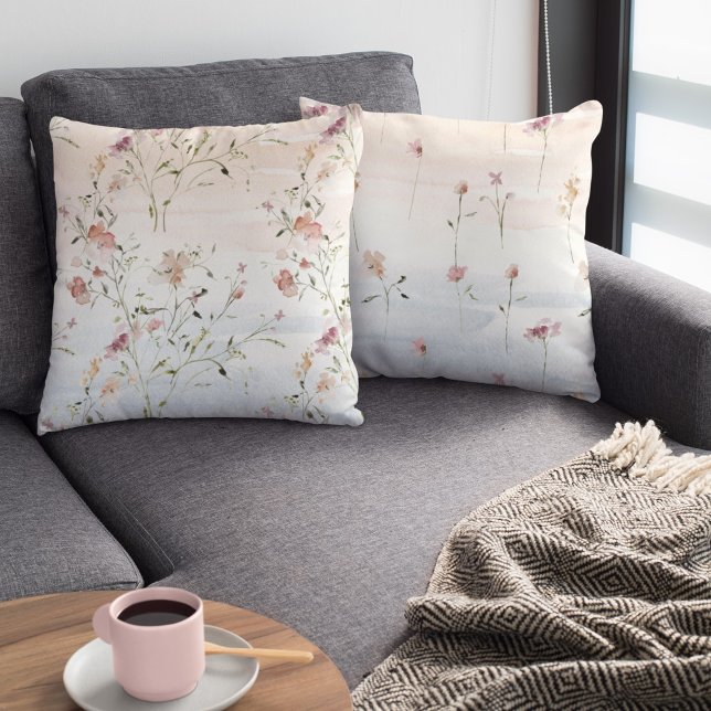 Watercolor WildblommVår, sommar Kudde (Skapare uppladdad)