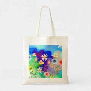 Watercolor Wildblomnatural Art Tygkasse