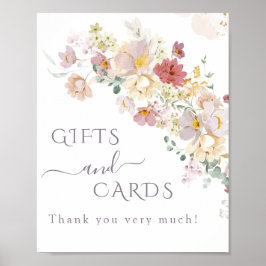 Watercolor Wildbloms Lila Vår Möhippa-gåva Poster