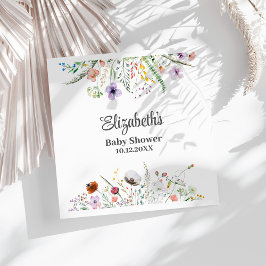 Watercolor Wildbloms Meadow Baby Shower Pappersservett