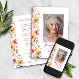 Watercolor Wildbloms Memorial Service Program