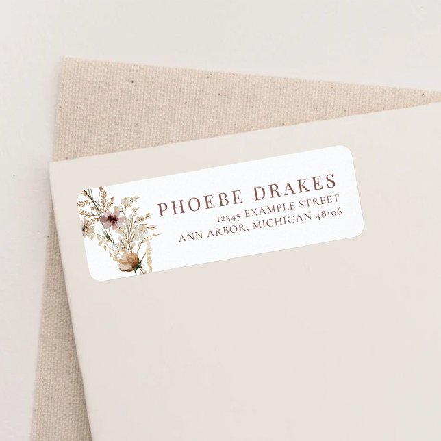 Watercolor Wildbloms Möhippa Returadress Returadress Etikett (Skapare uppladdad)