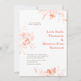 Watercolor Wildbloms rosa blommoms Bröllop inbjuat Inbjudningar