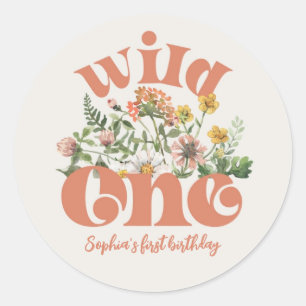 Watercolor Wildbloms Tack Sticker Runt Klistermärke