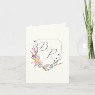 Watercolor Wildbloms Vapensköld Tack Inbjudan