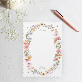 Watercolor Wildbloms WandeBee Personlig Namn Anteckningskort