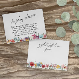 Watercolor Wildblomtypography Visning Shower Tilläggskort