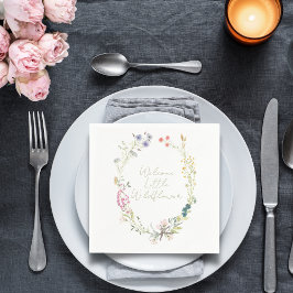 Watercolor WildblomWandeBaby Shower Napkin Pappersservett