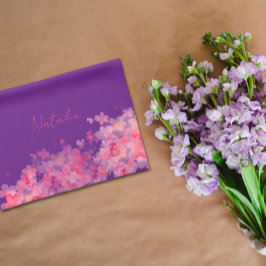 Watercolor wildfloral lila namn kökshandduk
