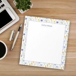 Watercolor Wildflower Borders Notepad Anteckningsblock