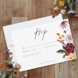 Watercolor Wildflower Butterfly Modern Wedding OSA Kort