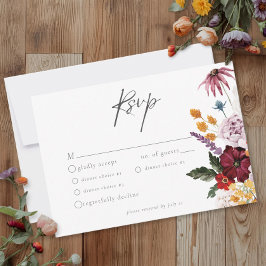Watercolor Wildflower Butterfly Modern Wedding OSA Kort