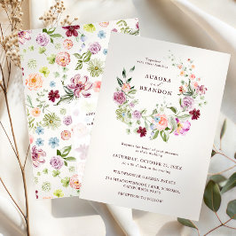 Watercolor Wildflower Garden Wedding  Inbjudningar