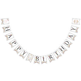 Watercolor Wildflower Girl 1st Birthday Vimplar