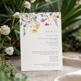 Watercolor Wildflower Wedding Details Tilläggskort