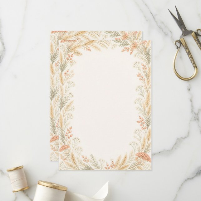 Watercolor Wildflower Wedding Program  (Fram/Back In Situ)