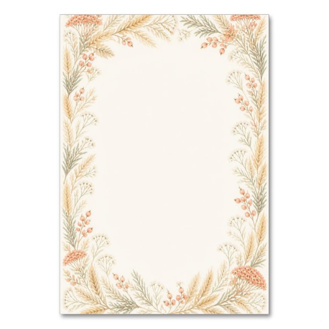 Watercolor Wildflower Wedding Table Number  Bordsnummer (Baksidan)