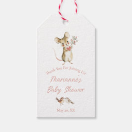 Watercolor Wildflower Woodland Animals Baby Shower Presentetikett