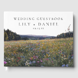 Watercolor Wildflowers Floral Meadow Wedding Gästböcker