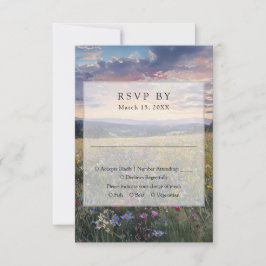 Watercolor Wildflowers Floral Meadow Wedding OSA Kort