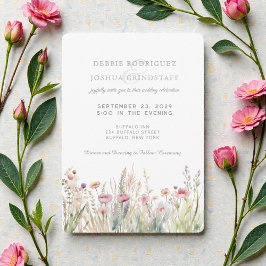 Watercolor Wildflowers Floral Wedding Invitation Inbjudningar