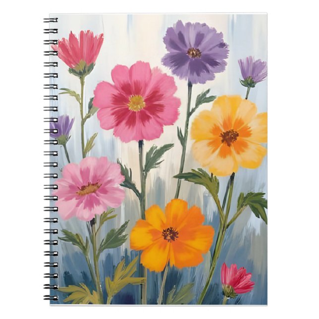 Watercolor Wildflowers | Flower Field Painting  Anteckningsbok (Framsidan)