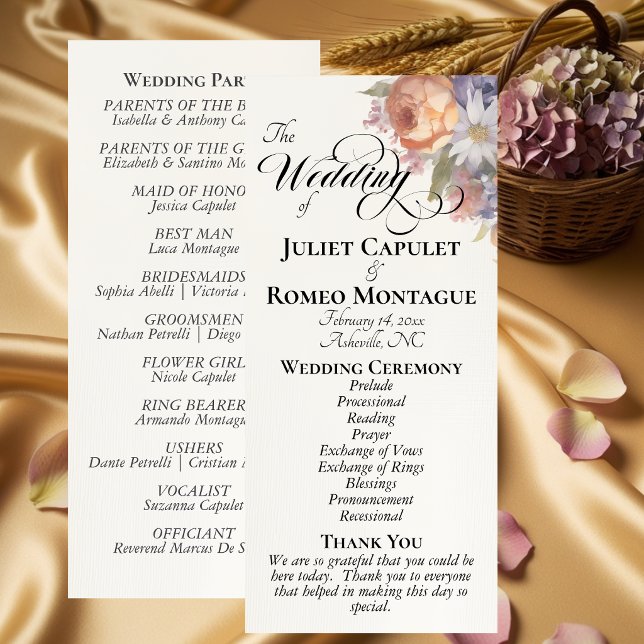 Watercolor Wildflowers - Ivory Wedding Program (Skapare uppladdad)