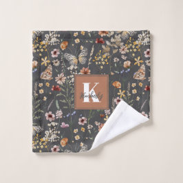 Watercolor Wildflowers Monogram Name