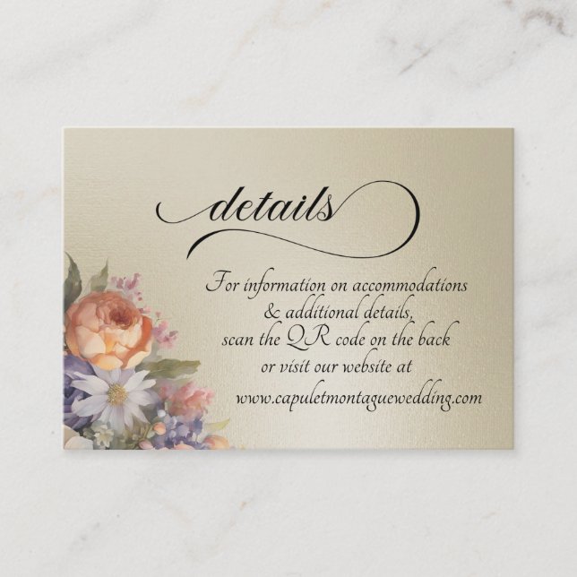 Watercolor Wildflowers, QR Code - Wheat Tilläggskort (Framsida)