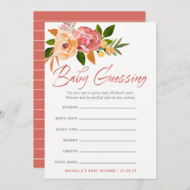 Watercolor Wildwers Baby Predictions Game Inbjudningar