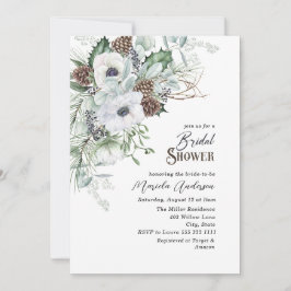  Watercolor Winter Anemones Flowers   Bridal Showe Inbjudningar