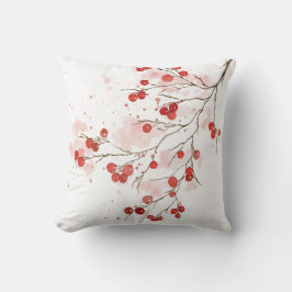 Watercolor Winter Berry Kudde