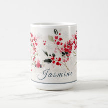Watercolor Winter Berry Personalized