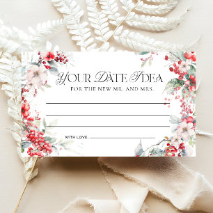 Watercolor Winter Blommigt Date Night Ideas Tilläggskort