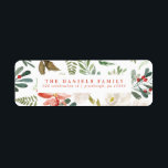 Watercolor Winter Blommigt Garland Returadress Etikett<br><div class="desc">Markera ditt favoritfamiljefoto på dina helgdagskort den här säsongen! Oavsett om du firar jul,  Hanukkah eller bara vill skicka ett nytt år hälsning till dina vänner och din familj har  Pappra Co. perfektens helgdag kort åt dig.</div>