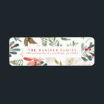 Watercolor Winter Blommigt Garland Returadress Etikett<br><div class="desc">Markera ditt favoritfamiljefoto på dina helgdagskort den här säsongen! Oavsett om du firar jul,  Hanukkah eller bara vill skicka ett nytt år hälsning till dina vänner och din familj har  Pappra Co. perfektens helgdag kort åt dig.</div>