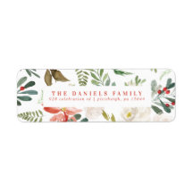 Watercolor Winter Blommigt Garland
