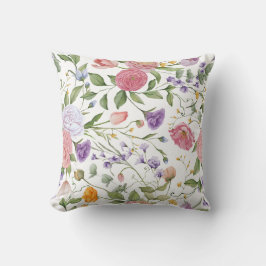 Watercolor Winter Blommigt Pillow Kudde